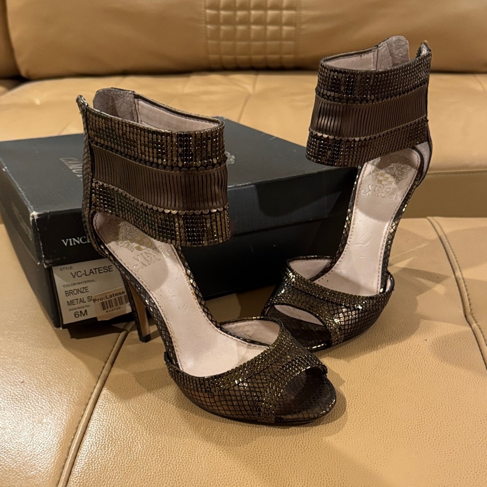 Vince Camuto Metallic Bronze Heels